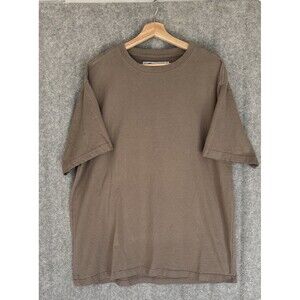 Rebel Vengeance Tee Shirt Men's 2XL Beige Brown Solid Basic Tee Short Sleeve